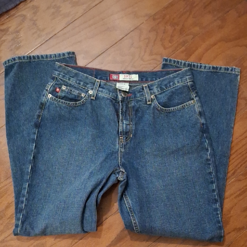 3/$10 Faded Glory Classic Blue Jeans - Dark Blue Denim